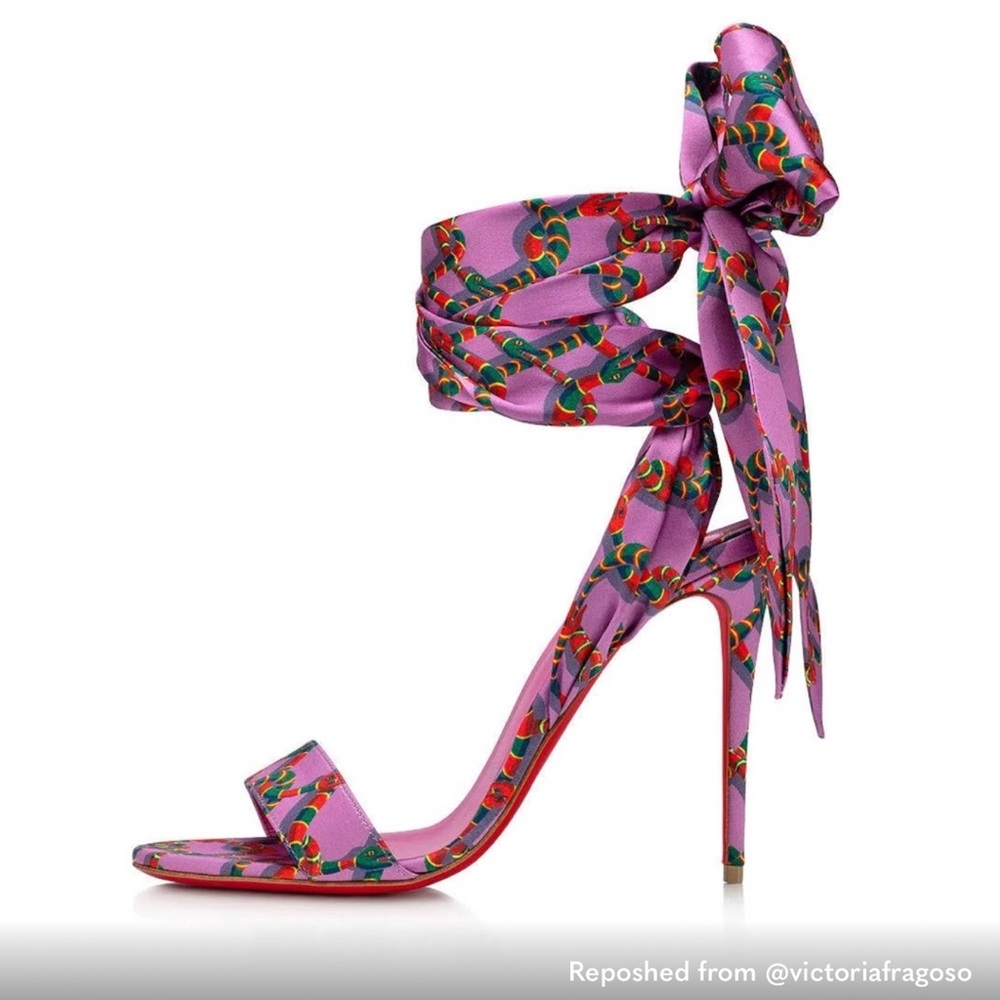 Christian Louboutin sandale du désert 100mm satin sandals